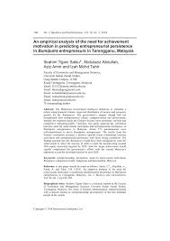 Permohonan online bantuan persekolah terengganu 2018 di buka. Pdf An Empirical Analysis Of The Need For Achievement Motivation In Predicting Entrepreneurial Persistence In Bumiputra Entrepreneurs In Terengganu Malaysia
