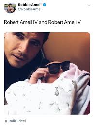 Robert Amell V 😍🙏🏼 Robbie Amell and his wife Italia Ricci gave welcome  their first child, a beautiful baby boy they've named Robert Amell V The  couple took to Instagram to share