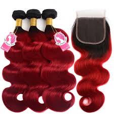 Love hair gorgeous hair weave hairstyles pretty hairstyles winter hairstyles ombre hair at home curly hair styles natural hair styles looks halloween. Ombre Hair Color 1b Red Body Wave Human Hair Weave With Lace Closure Alipearl Hair