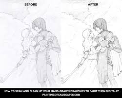 Want to learn about scanning pencil drawings and how to clean up a scanned drawing? How To Scan Your Drawings To Put Them On Your Computer And Paint Them Digitally Painting Dreamscapes