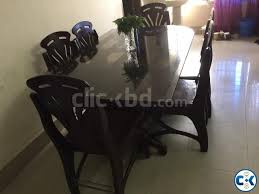Modern yet refined, the putnam dining table can be bought as an entirely new table, or simply with the intriguing metallic base to support an existing glass top. Glass Top Custom 6 Seater Dining Table And Chair Clickbd