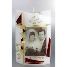 Kerze zur goldenen hochzeit mit perlmuttstruktur. Anlasskerzen Jubilaumskerzen Goldene Hochzeit Kerzen Junglas