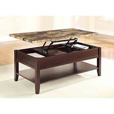 Homelegance Orton Faux Marble Top Cocktail Table In Rich Cherry Marble Top Coffee Table Coffee Table Coffee Table Design