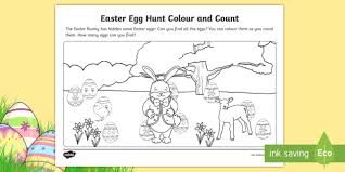 Our easter coloring sheets are a brilliant free resource for teachers and parents to use in class or at home. Easter Egg Hunt Colour And Count Worksheet Teacher Made