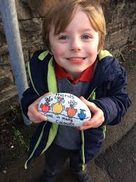 5 rocks all ready for 3 super exited little boys to take to Monster Jam  Cardiff tomorrow!