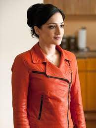 Emmys 2012 The Good Wife S Archie Panjabi Excited For Fans To Meet Kalinda S Husband Archie Panjabi Good Wife Orange Leather Jacket