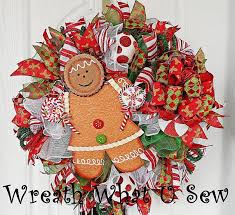 Christmas Clearance Gingerbread Man Wreath Christmas Christmas Wreaths Christmas Mesh Wreaths Christmas Gingerbread Men
