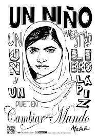 Premios nobel de la paz para colorear. El Mural Que Os Traigo Hoy Es Una Adaptacion Del Original De La Dibujante Y Disenadora Grafi Frases De Malala Yousafzai Premio Nobel De La Paz Malala Yousafzai