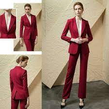 Advertisement Ebay Women S Tuxedo Ladies Trousers Red Work Business Formal 2 Pieces Office Tailor Tuxedo Women Trousers Women Suits For Women