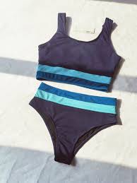 Ribbed Color Block High Waist Bikini Swimsuit – W.T.I. Design