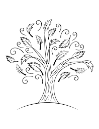 This is a black and white photo of fall tree. Printable Fall Tree Coloring Page