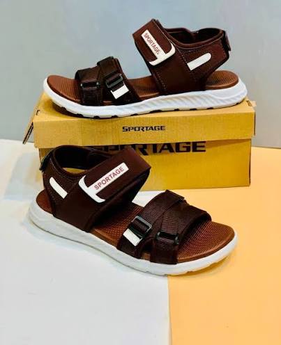Men Brown Synthetic Leather Casual Sandals Sportage