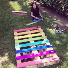 What vegetables grow in a pallet? How To Make A Diy Upcycled Rainbow Pallet Flower Garden Planter Hello Creative Family