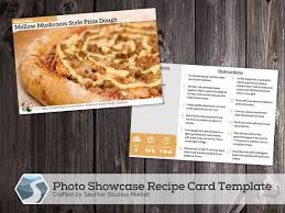Showcase Photo Recipe Card 4x6 Printable Photoshop Template Etsy Recipes Recipe Cards Food