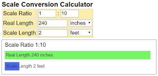 scale converter calculate the real length and scale length