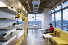 Red Hat Offices Bogota Office Snapshots Modern Office Design Office Interior Design Lobby Design