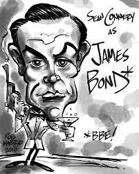 Sean Connery As James Bond Celebrity Drawings Art Caricature