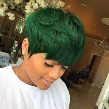 American Salon On Instagram This Emerald Green Is E V E R Y T H I N G Slaughterhousehair Short Green Hair Dramatic Hair Colors Short Sassy Hair