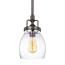 Sea Gull Lighting Belton 5 375 In W 1 Light Heirloom Bronze Mini Pendant 6114501 782 The Home Depot