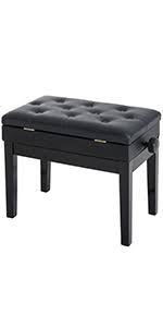 Homcom 30 Padded Storage Piano Bench Artist Keyboard Seat Faux Leather Black Amazon Ca Musical Instruments Stage Studio