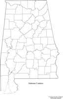 Buy a pdf downloadable copy Alabama Printable Map