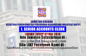 Kesatuan didaftarkan mengikut akta kesatuan sekerja. Jawatan Kosong Kesatuan Perkhidmatan Perguruan Kebangsaan Malaysia Nutp 07 Mei 2016