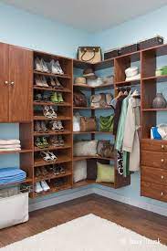 Simply envision the space you want to organize and select the kit that best fits. Display And Organize Your Shoes And Handbags Easy Track Closet In Cherry Easy Track Closet Closet Organizers Closet Organizing Systems