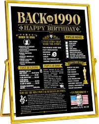 Thirty is a much more respectable number than 29. 30th Happy Birthday Party Decorations For Women Or Men 30 Years Old Bday Gifts Ideas For Her And Him Fun Party Supplies And Favors Woman Man Gold Back In 1990 8x10 Unframed