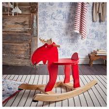 Ekorre Rocking Moose Red Rubberwood Ikea Ikea Weihnachten Gummibaum Schaukel