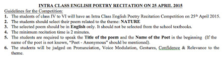 We all come at place, where we feel dejected and disenfranchised with this materialistic world, once in our lives. Intra Class English Poetry Recitation