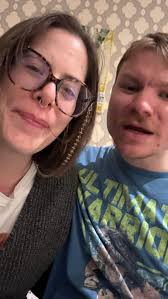 Domestic life is fun when you’re also comics preparing for upcoming shows.  #multitasking , #MegRyan #comedianlife #GrapesofWrath #loveisblind  #tilldeathdouslaugh #comedycouple