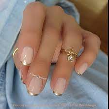 No mess, no dry time, no hassle! Gold Tip Nails Manicures Designs Manicure