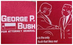 Bush, whose family has roots in the state and the republican party, had been angling for trump's backing. These Koozies For George P Bush S Campaign Are Raising Some Eyebrows