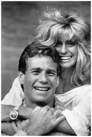 Actor Ryan O'Neal and Actress Farrah Fawcett, 1984