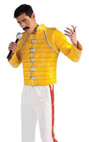 Freddie Mercury Concert Yellow Replica Jacket Freddy Mercury Costume Lady Gaga Costume Celebrity Costumes