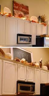 to decorate above kitchen cabinets