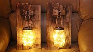 Add hanging hardware to the back of each wood piece, about 2 down. How To Make Rustic Mason Jar Lights From Pallet Wood Diy Ways