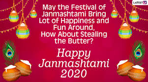 On this special day, may all your wishes come true and may lord krishna shower his blessings on you and your loved ones! Happy Janmashtami 2020 Wishes And Shri Krishna Hd Images Whatsapp Stickers Facebook Messages Gokulashtami Photos Gifs And Greetings To Celebrate Krishna Janmashtami Latestly