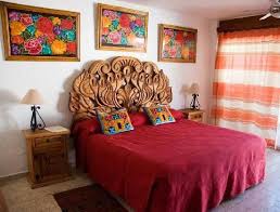 Mexican Inspired Bedroom Wow Look At That Headboard Spanishstyle Mexican Bedroom Decor Mexican Home Decor Mexican Bedroom
