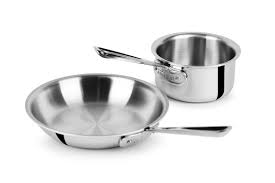 Cuisinart saucepot and basting brush. All Clad D3 Stainless Open Saucepan Skillet Starter Set 2 Piece Cutlery And More
