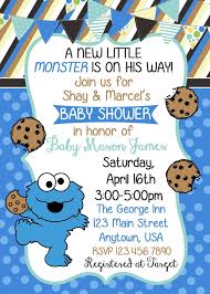 Cookie Monster Baby Shower Invitation Monster Baby Showers Monster Baby Shower Invitations Monster Invitations