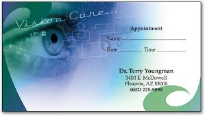 This web site can help you to become a more informed consumer and to make better health care choices. Vision Care Appointment Business Card Smartpractice Eye Care