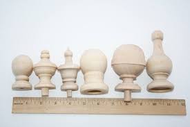 1 Natural Wood Finialsjar Tops Wood Finials For Decorative Etsy Wooden Curtain Rods Finials Finials For Curtain Rods