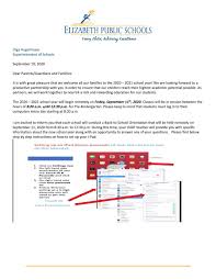 Welcome a new group of students into your class with this letter template. Superintendent S Letter Welcome Back Letter To Prek Parents 9 10 20