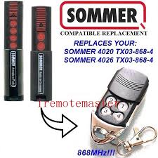 Brand new sommer remote control 4 command hand transmitter 868mhz also compatible with henderson systems marathon, sprint, duo. After Market Remote For Replace Sommer Remote 4020 Tx03 868 4 4026 Tx03 868 4 Garage Door Remote Control Access Control Remote Control