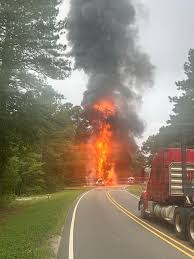IMAGE SENT BY VIEWER MOMENTS AGO FROM AFTERMATH of crash at/near intersection of Rt. 40 & Military Road near Main Gate to Fort Pickett. We now have one report of an arm