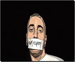 SKY DOT marshall mathers eminem hip hop rap fan art Non Slip Base Mousepad 