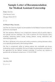 I hope to measure off and receive my certification june 2013, at the university of texas. Sample Letter Of Recommendation For Medical Assistant Externship Download Printable Pdf Templateroller