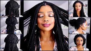 Synthetic braids are easy to manage as well as stylish, with so many different types of braids, you'll surely find the right style for you. 10 Quick And Easy Box Braid Hairstyles How To Style Box Braids Youtube