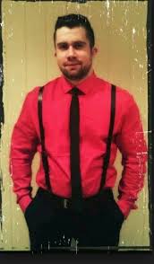 Black And Red Dress Shirt Mens Perfect Color Combination Black Tie Leather Suspenders And Dark Pink Shirt Red Shirt Dress Mens Red Dress Shirt Red Suspenders